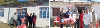 साँफेबगर नगरपालिद्धारा भुकम्प पीडितका लागि त्रिपाल हस्तान्तरण